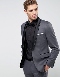 Серый приталенный пиджак Burton Menswear - Серый