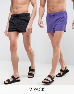 2 пары коротких шортов для плавания (фиолетовые, черные) ASOS - Мульти