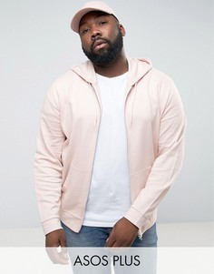 Худи розового цвета на молнии ASOS PLUS - Розовый