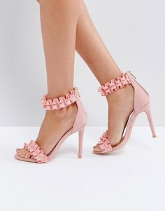Босоножки на каблуке с рюшами Missguided - Розовый