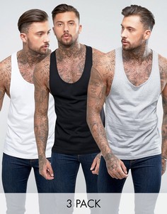 3 майки-борцовки ASOS - СКИДКА - Мульти