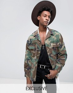 Куртка в стиле милитари с камуфляжным принтом Reclaimed Vintage - Зеленый