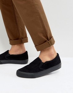 Черные вельветовые кеды-слипоны ASOS - Черный