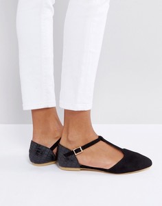 Туфли с острым носком и Т-образными ремешками London Rebel - Черный