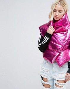 Броская дутая куртка цвета металлик без рукавов ASOS - Фиолетовый