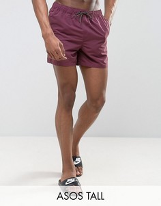 Короткие шорты для плавания сливового цвета ASOS TALL - Фиолетовый