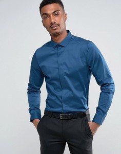 Строгая приталенная рубашка Burton Menswear - Синий