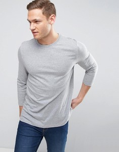 Серая футболка с рукавами 3/4 ASOS - Серый