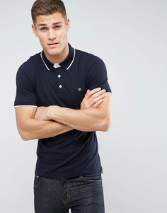 Поло с контрастным воротником Jack &amp; Jones Premium - Темно-синий