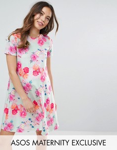 Свободное платье с цветочным принтом ASOS Maternity - Мульти