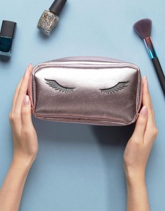 Косметичка цвета металлик с отделкой New Look - Розовый