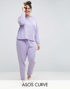 Свитшот и джоггеры ASOS CURVE LOUNGE - Фиолетовый