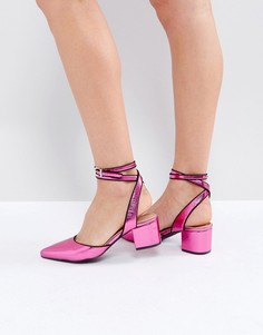 Розовые туфли на каблуке с ремешком вокруг щиколотки и заостренным носком RAID - Розовый
