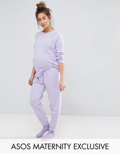 Комплект с джоггерами и свитшотом для беременных ASOS Maternity LOUNGE - Фиолетовый