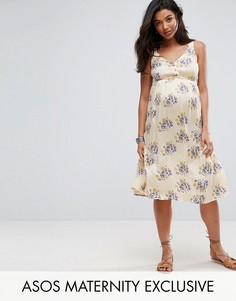 Платье миди с перекрещивающимися бретельками на спине ASOS Maternity - Мульти