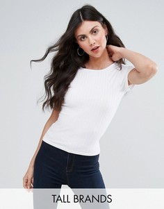 Футболка в рубчик New Look Tall - Белый