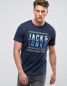 Футболка с графическим принтом Jack &amp; Jones Core - Темно-синий