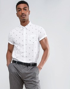 Облегающая рубашка с принтом Burton Menswear - Белый