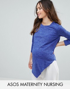 Асимметричный двуслойный топ для кормления ASOS Maternity NURSING - Синий