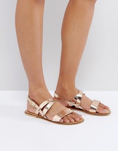 Кожаные сандалии ASOS FINALLY - Золотой