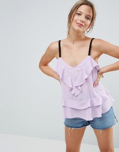Топ с оборкой ASOS Ultimate - Розовый