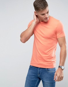 Оранжевая облегающая футболка с круглым вырезом ASOS - Красный