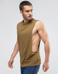 Майка с заниженными проймами ASOS - Зеленый