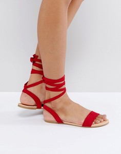 Сандалии на завязках ASOS FIONA - Красный