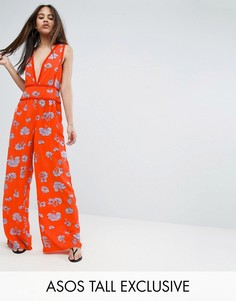 Пляжный комбинезон с широкими штанинами ASOS TALL - Мульти