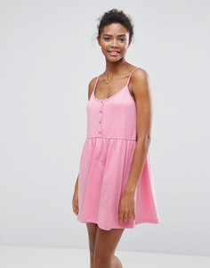 Свободное платье с планкой на пуговицах ASOS - Розовый