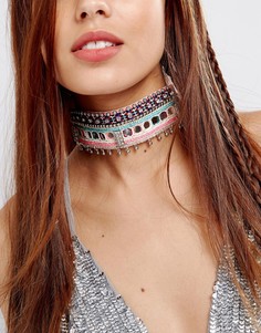 Броское фестивальное ожерелье-чокер ASOS - Мульти