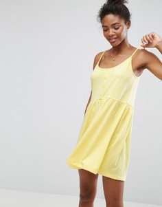 Свободное платье с планкой на пуговицах ASOS - Желтый