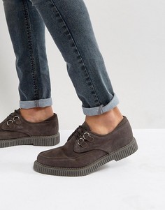 Серые замшевые туфли со шнуровкой и толстой подошвой ASOS - Светло-серый