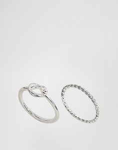 2 кольца на мизинец ASOS - Серебряный
