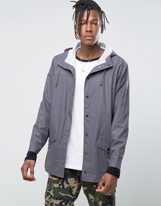 Короткая водонепроницаемая куртка дымчатого цвета Rains - Серый