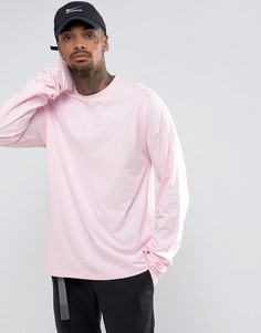 Розовый лонгслив свободного кроя с супердлинными рукавами ASOS - Розовый