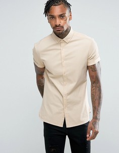 Зауженная рубашка из саржи ASOS - Желтый