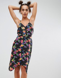 Сарафан на пуговицах с асимметричным подолом и цветочным принтом ASOS - Мульти