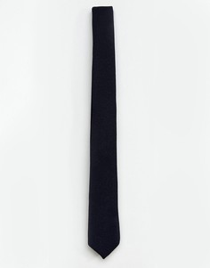 Темно-синий узкий фактурный галстук ASOS - Темно-синий