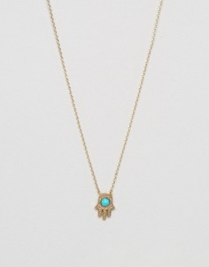 Ожерелье ограниченной серии с подвеской хамса и камнем - Золотой Asos