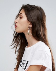 Серьги ограниченной серии с сердечками и искусственным жемчугом - Мульти Asos