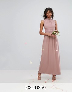 Платье макси с кружевной отделкой TFNC WEDDING - Розовый