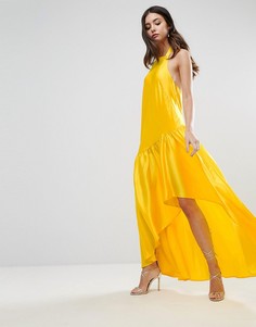 Платье-халтер макси с асимметричным краем ASOS - Желтый
