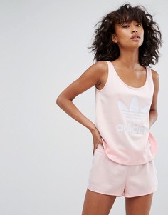 Бледно-розовая свободная укороченная майка adidas Originals - Розовый