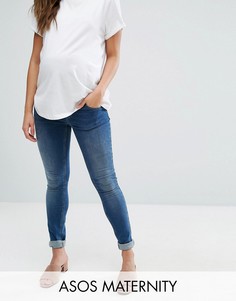 Джинсы скинни с посадкой над животом ASOS MATERNITY RIDLEY - Синий