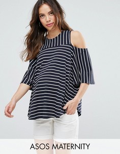 Топ в полоску с открытыми плечами ASOS Maternity - Мульти