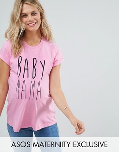 Футболка с принтом Baby Mama ASOS Maternity - Розовый