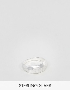 Матовое серебряное кольцо с тиснением ASOS - Серебряный