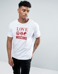 Белая футболка с логотипом Love Moschino - Белый