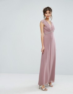 Платье макси с кружевной отделкой Elise Ryan - Розовый